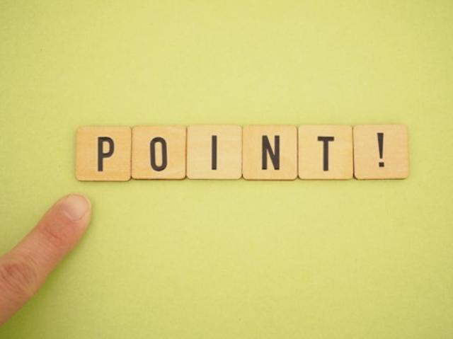 POINTの文字を指す指