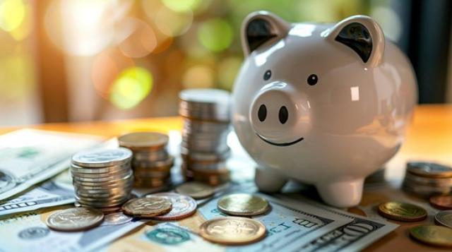 豚の貯金箱とお金