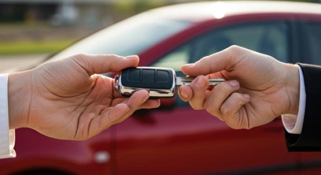 車の鍵を渡す人