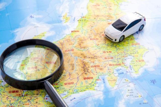 日本地図とミニカー