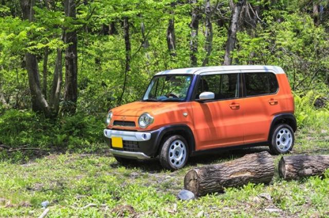 山道走行する軽自動車