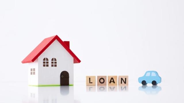 ローンのブロックとミニカー、ミニチュアハウス