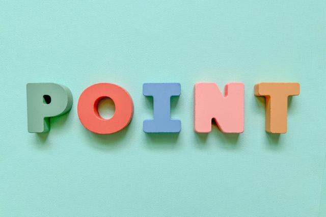 POINTの文字のオブジェ