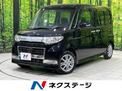 タント カスタムＸリミテッド スマートキー　パワースライドドア　オートエアコン　電動格納ミラー　純正革巻きステアリング　純正１４インチアルミ　ＨＩＤヘッドライトの中古車画像