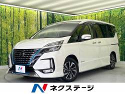 セレナ ｅ－パワー　ハイウェイスターＶ セーフティパックＢ　寒冷地仕様　純正１０型ナビ　全周囲カメラ　フリップダウンモニター　全方位運転支援システム　プロパイロット　ハンズフリー両側電動スライド　純正１６インチアルミ　電動パーキング　ＥＴＣの中古車画像